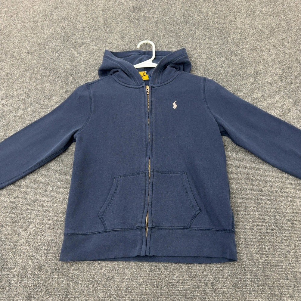 Polo Ralph Lauren Hoodie Boys XL Blue Cotton Blend Full Zip Classic Preppy